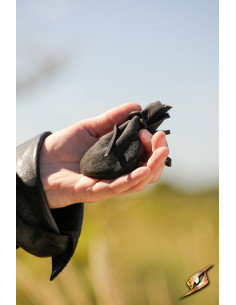 Limosneira pirata de couro, cor preta