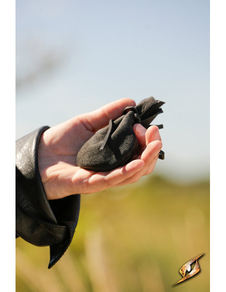 Limosneira pirata de couro, cor preta