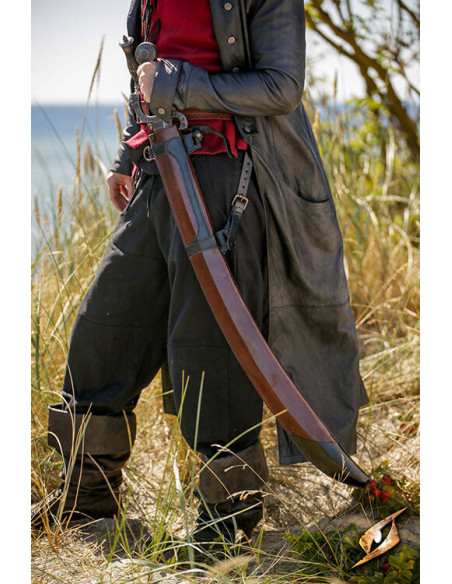 Funda para espada curva de couro, cor...