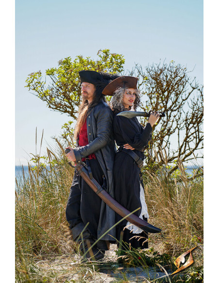 Funda para espada curva de couro, cor...