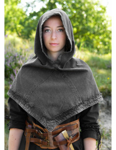 Gugel medieval em algodão modelo Stig, cor preta