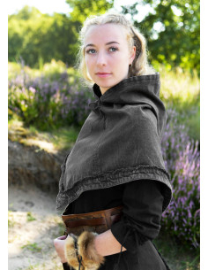 Gugel medieval em algodão modelo Stig, cor preta 2