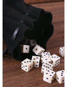 Bolsa limosneira medieval grande em couro, cor preta 2