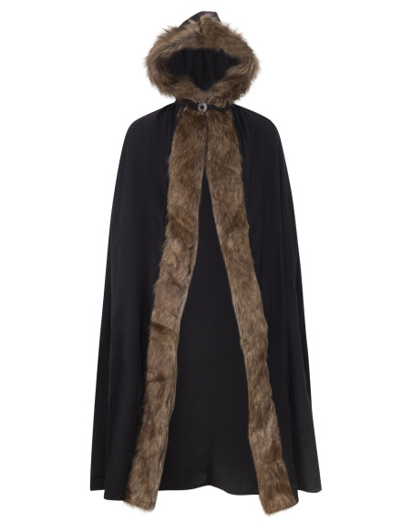 Capa medieval com capuz de algodão...