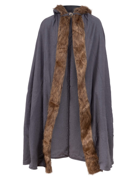 Capa medieval com capuz de algodão...