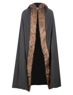 Capa medieval com capuz de algodão modelo Aaron, cor verde