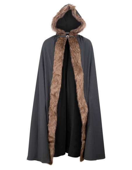 Capa medieval com capuz de algodão...