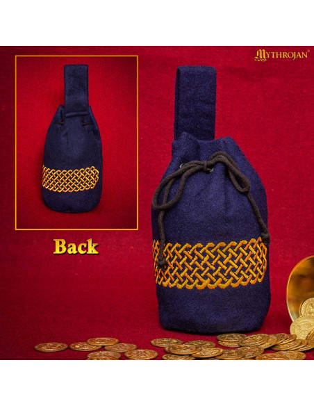 Bolsa medieval de lã bordada para...