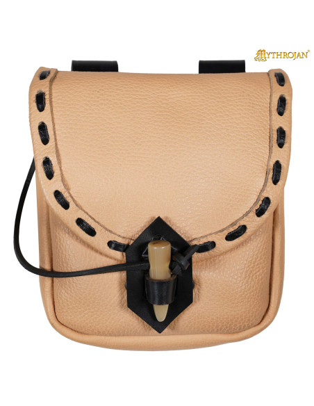 Bolsa medieval de couro com fecho de...
