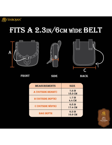 Bolsa medieval de couro com fecho de...