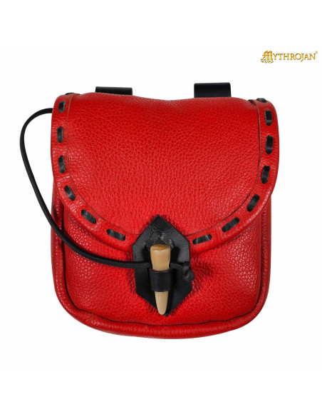 Bolsa medieval de couro com fecho de...