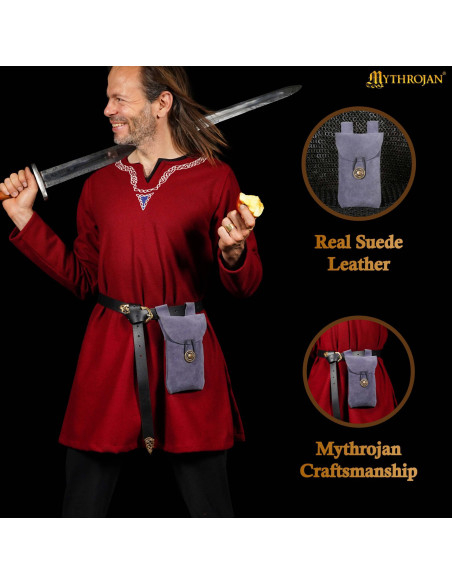 Bolsa limosnera medieval em pele de...