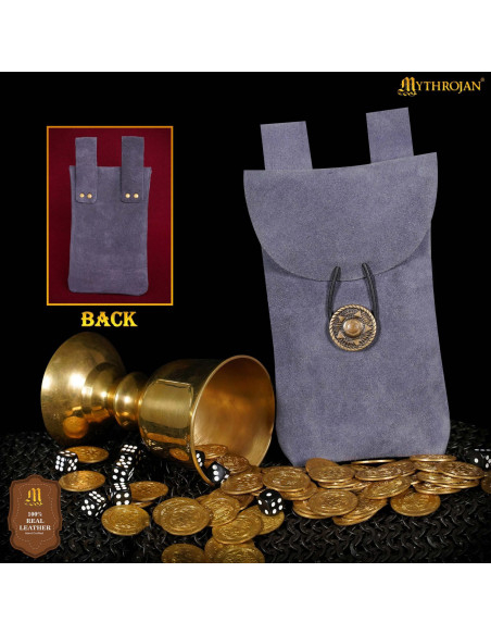 Bolsa limosnera medieval em pele de...