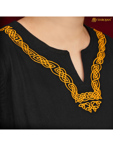 Túnica viking em algodão de manga...