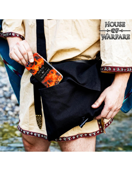 Bolsa medieval de algodão com fecho...