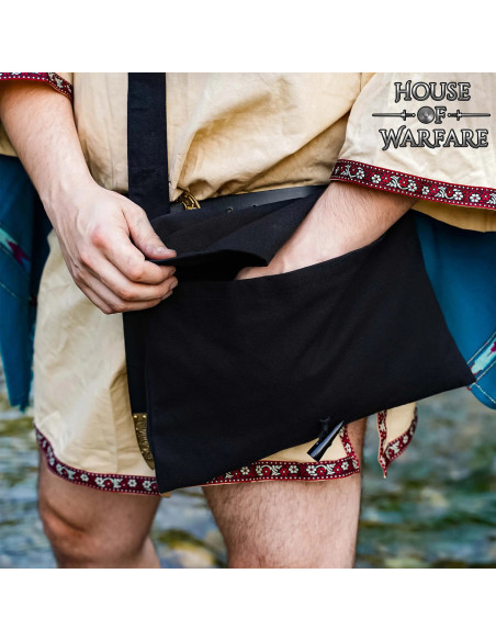 Bolsa medieval de algodão com fecho...