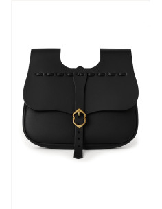 Bolsa pochete medieval de couro modelo Albrecht, cor preta 2