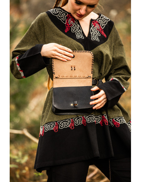 Bolsa de cintura medieval em couro...