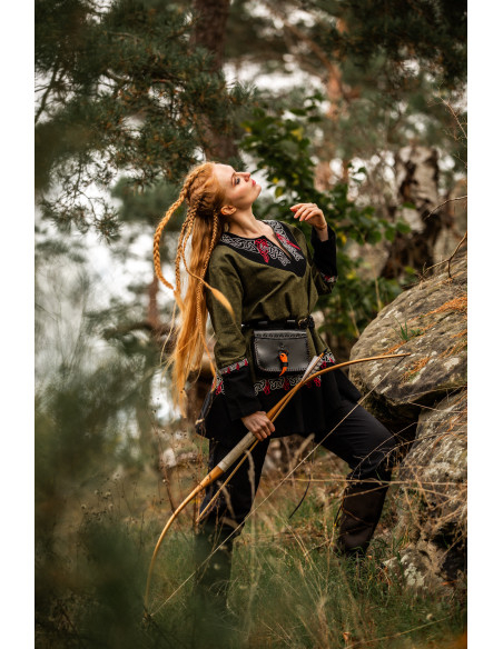 Bolsa de cintura medieval em couro...