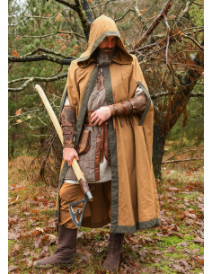 Capa medieval de algodão modelo Theves, cor bege