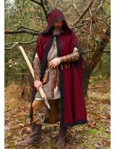 Capa medieval em algodão modelo Theves, cor bordô