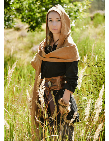 Cachecol medieval com capuz de...