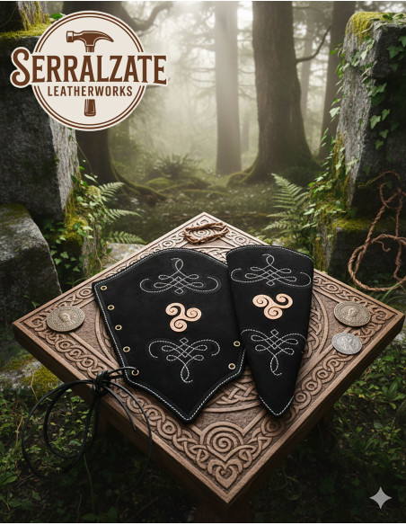 Brazaletes arqueiro couro camurça...