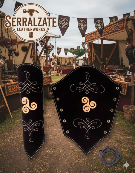 Brazaletes arqueiro couro camurça...