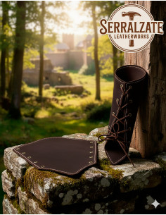 Pulseiras de arqueiro Silvano em couro de camurça marrom... 2