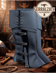 Polainas medievais Valerio pretas, ajustáveis 2