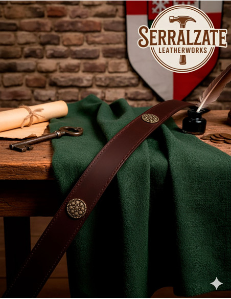 Cinto medieval Godfrey em couro -...