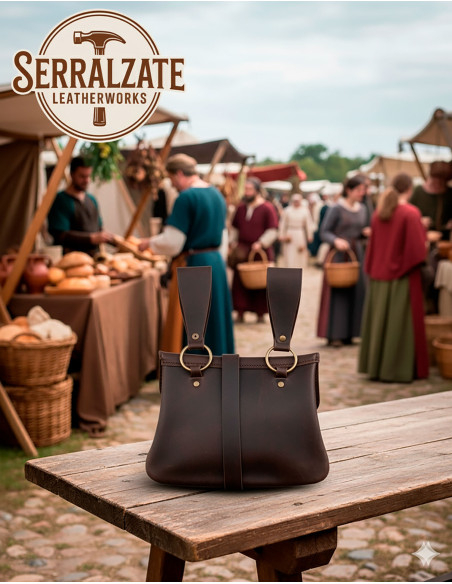Bolsa medieval Sancho em castanho...