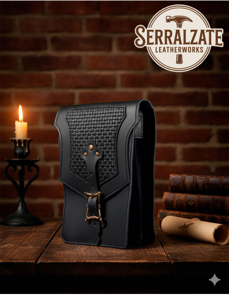 Bolsa transversal medieval de couro...