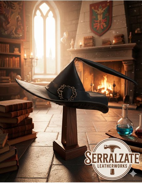 Chapéu de couro do Mago do Reino, cor...