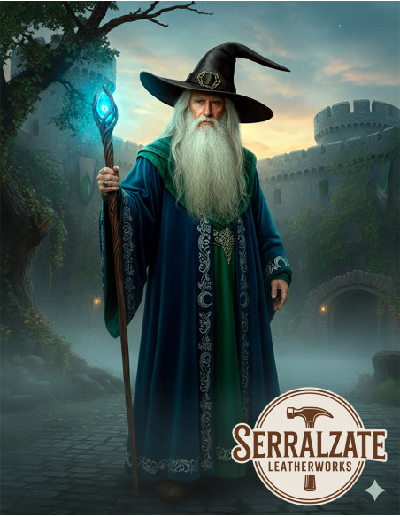 Chapéu de couro do Mago do Reino, cor...