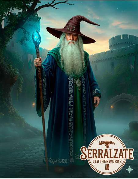 Chapéu de couro do Mago do Reino, cor...