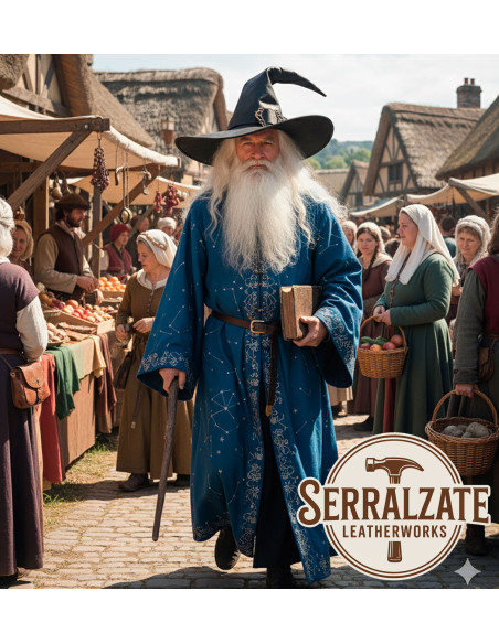 Chapéu de couro do Mago do Reino, cor...