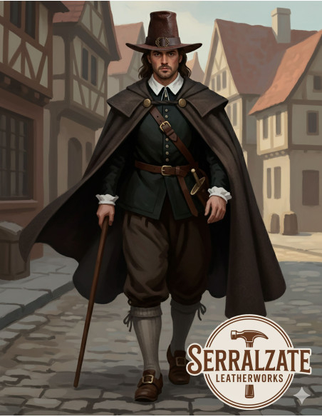 Chapéu do feiticeiro sombrio em couro...