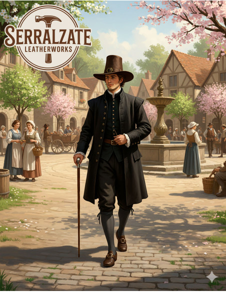 Chapéu do mago negro de couro liso,...