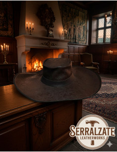 Chapéu medieval de couro Deluxe modelo Alatriste, cor...