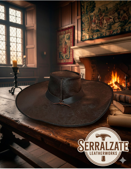 Chapéu medieval de couro Deluxe...