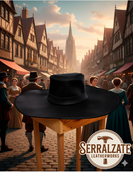 Chapéu medieval em couro modelo...