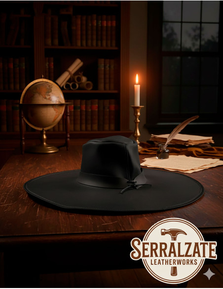 Chapéu medieval em couro modelo...