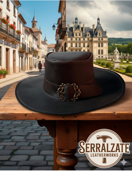 Chapéu medieval de couro modelo...