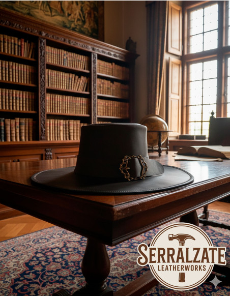 Chapéu medieval de couro modelo...