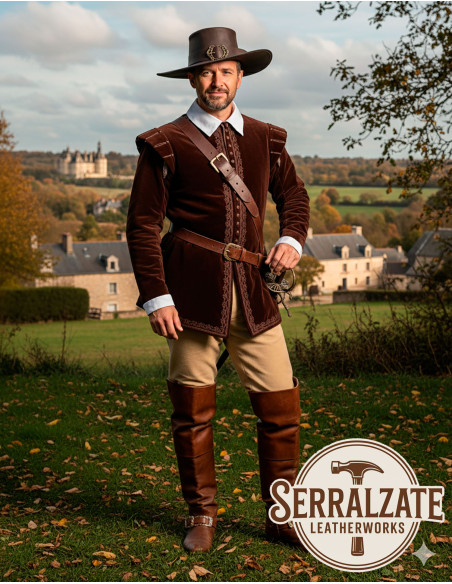 Chapéu medieval de couro modelo...