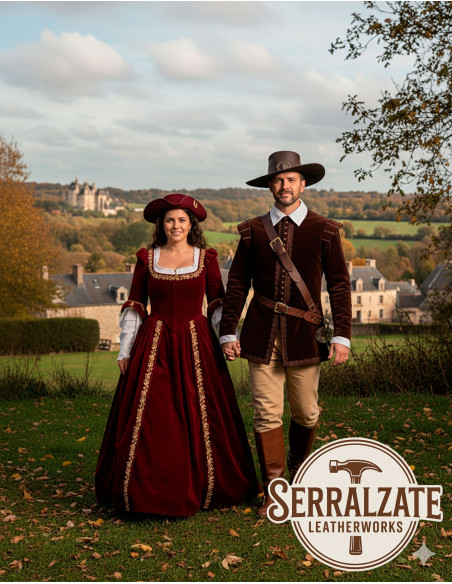 Chapéu medieval de couro modelo...