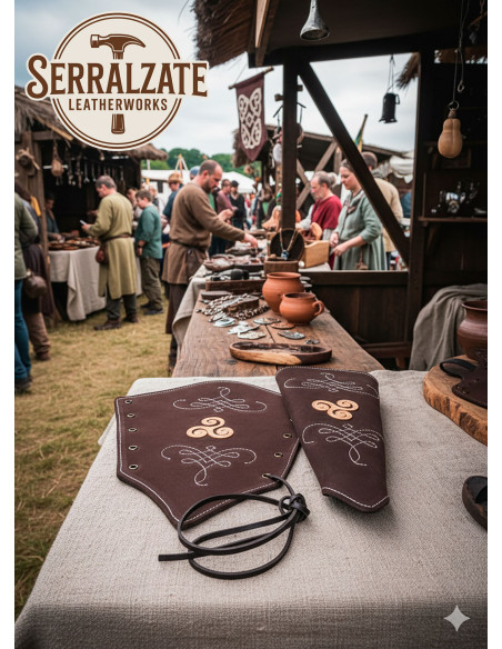 Pulseiras arqueiro de couro de...