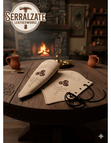 Pulseiras de arqueiro de couro de...