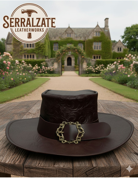 Chapéu medieval de couro Deluxe...